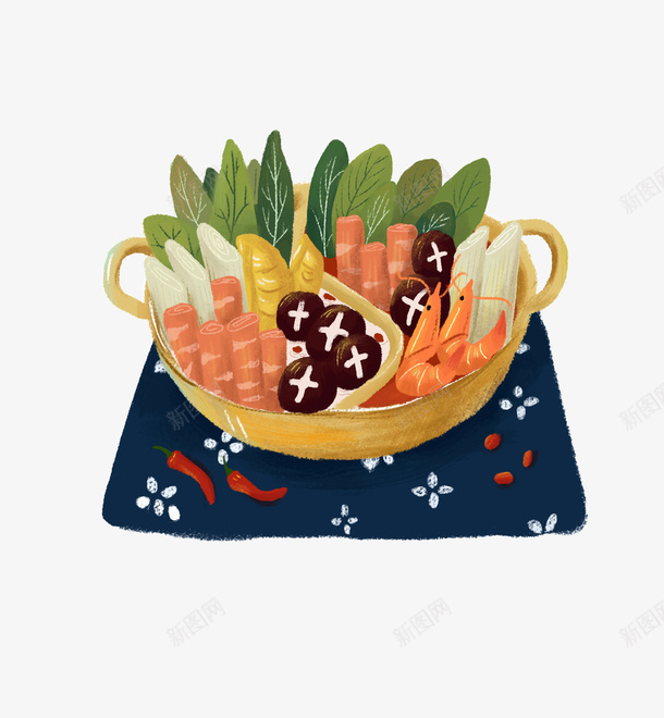 卡通火锅美食插画png免抠素材_新图网 https://ixintu.com 卡通 卡通火锅美食插画 插画 火锅 火锅材料 美食 美食插画