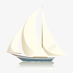 白色小船卡通小帆船高清图片