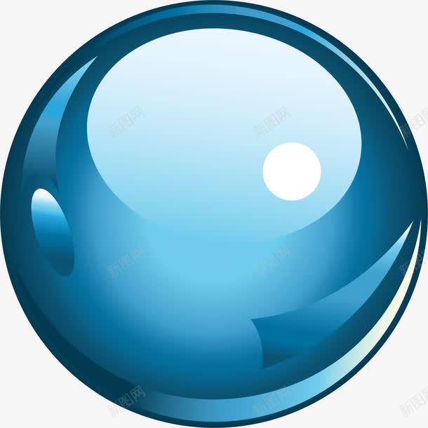 蓝色闪耀水滴png免抠素材_新图网 https://ixintu.com 圆球 水珠 流体 液体 蓝色水滴 装饰图案