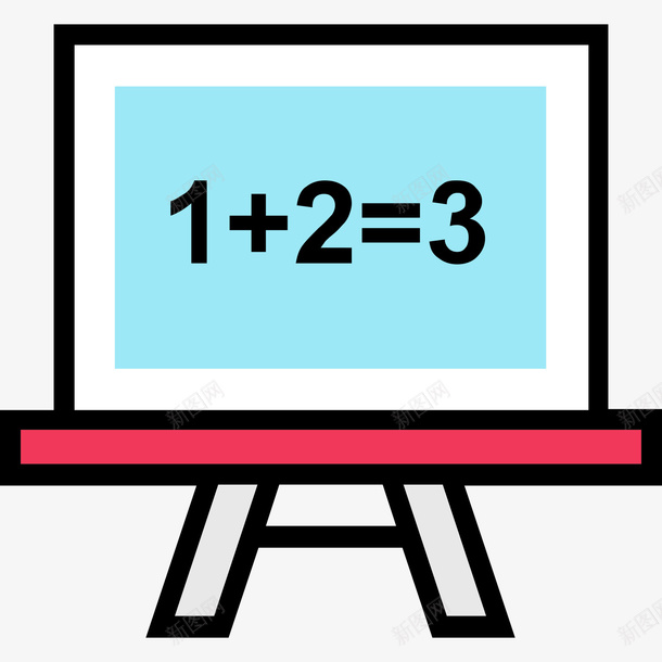 彩色手绘黑板元素矢量图图标eps_新图网 https://ixintu.com 卡通图标 彩色 手绘 教学 数字 算数 黑板 矢量图