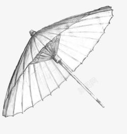 白色伞手绘油纸伞高清图片