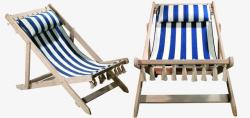 白色躺椅蓝白色沙滩躺椅高清图片