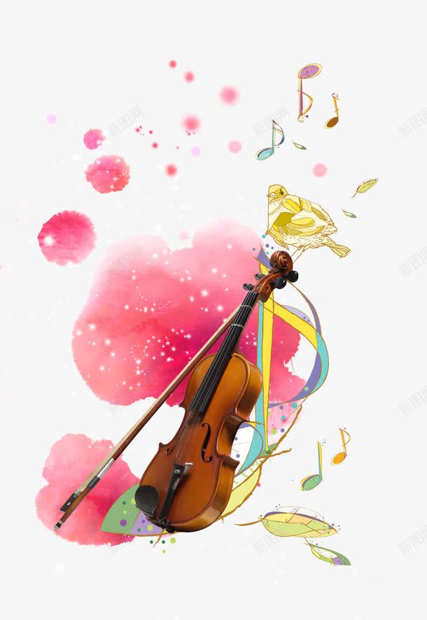 小提琴海报png免抠素材_新图网 https://ixintu.com 乐器 小提琴 新年音乐会 海报素材 音乐会 音乐符