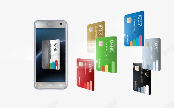 刷卡png免抠素材_新图网 https://ixintu.com 信用卡 手机 植物 金融 银行卡