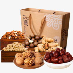 礼盒外包装设计食品坚果礼盒外包装礼品高清图片