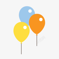 扁平玩具彩色气球矢量图素材