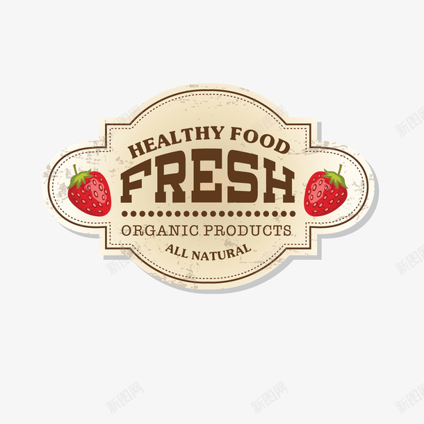 卡通草莓标签png免抠素材_新图网 https://ixintu.com 卡通 复古 标签设计 水果 草莓 贴纸设计