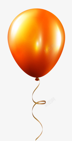 橙色质感优惠券梦幻橙色气球高清图片