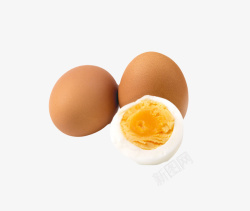 产蛋褐色鸡蛋初生蛋和煮熟的鸡蛋实物高清图片