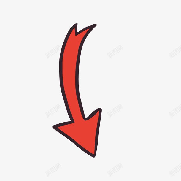 红色箭头png免抠素材_新图网 https://ixintu.com 三角形 手绘 指向 箭头 红色 行情 趋势