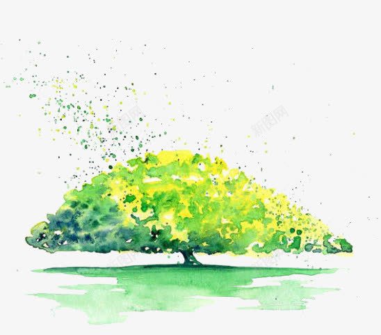 绿色的渐变色树林png免抠素材_新图网 https://ixintu.com 卡通 彩色 手绘 树林 水彩 渐变色 绿色 装饰