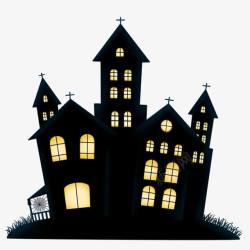 黑色建筑背景万圣节黑色建筑房屋高清图片