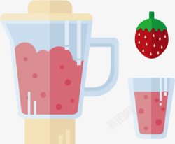 榨果机草莓果汁搅拌机高清图片