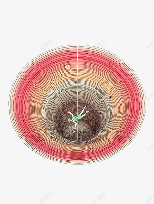 卡通彩色条纹漩涡png免抠素材_新图网 https://ixintu.com 彩色条纹 掉下去 掉落 深渊 漩涡