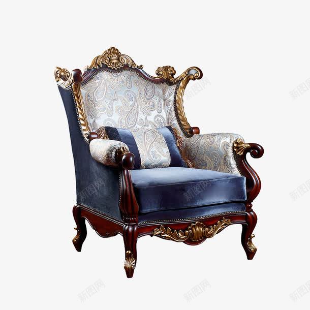 欧式椅子png免抠素材_新图网 https://ixintu.com 复古 家具 沙发 蓝色 贵妃椅