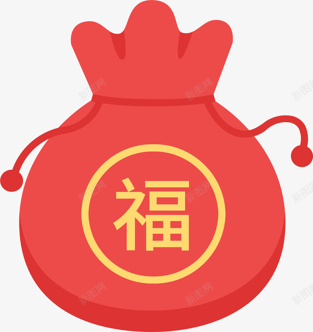 手绘春节福袋png免抠素材_新图网 https://ixintu.com 手绘福袋 春节福袋 矢量福袋 福袋