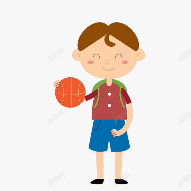 打篮球男孩png免抠素材_新图网 https://ixintu.com 卡通人物 卡通学生 卡通男子 打篮球男孩 背景装饰