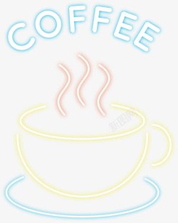 咖啡发光霓虹灯标牌咖啡标志高清图片
