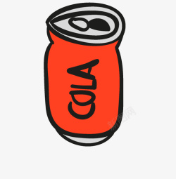 红色罐装易拉罐罐装可乐手绘图高清图片