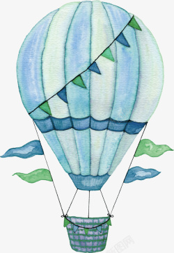 卡通手绘美丽的热气球素材