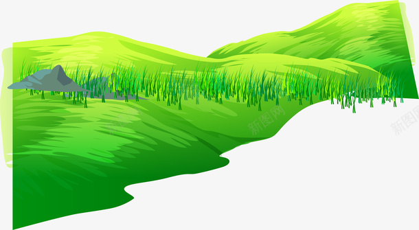 手绘山坡矢量图ai免抠素材_新图网 https://ixintu.com 山坡 手绘 春天 矢量图