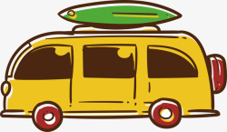 小旅游车清凉夏日手绘旅游车矢量图图标高清图片