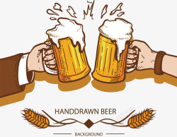 啤酒派对手绘派对啤酒干杯矢量图高清图片