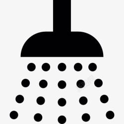 沐浴花洒水淋浴的水滴图标高清图片