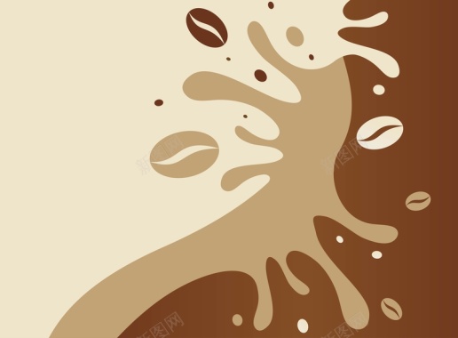 咖啡豆三折页宣传册矢量图背景