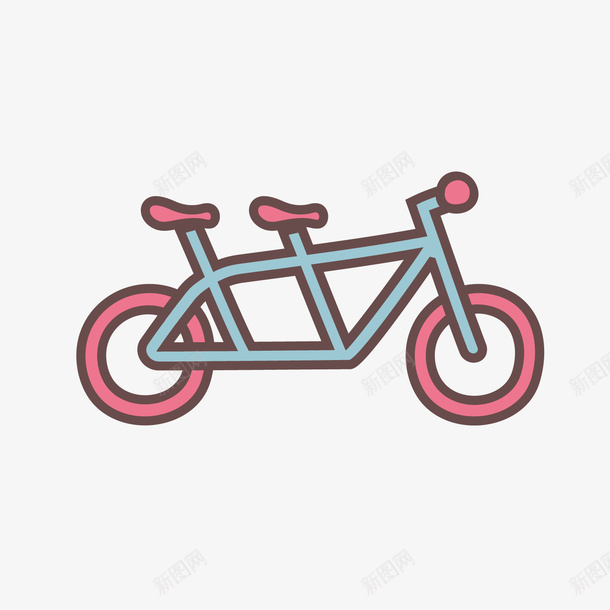 蓝粉色的可爱双人自行车图标png_新图网 https://ixintu.com 可爱 图标 婚礼 粉嫩系 粉色 自行车 运动 骑行