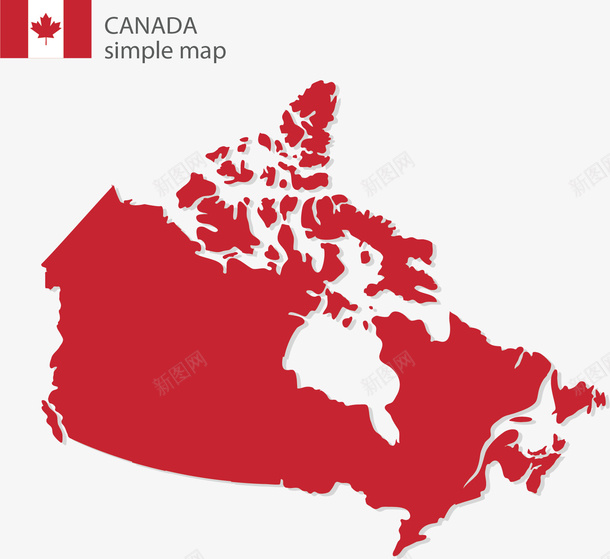 红色的加拿大地图矢量图ai免抠素材_新图网 https://ixintu.com 加拿大 加拿大国旗 加拿大地图 国旗 矢量png 红色地图 矢量图