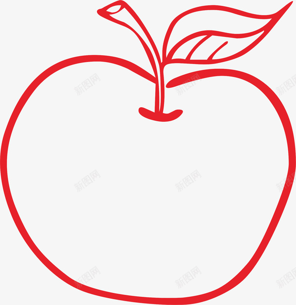红色苹果矢量图eps免抠素材_新图网 https://ixintu.com 切水果 叶子 水果 水果苹果 简笔水果 简笔画 苹果 矢量图