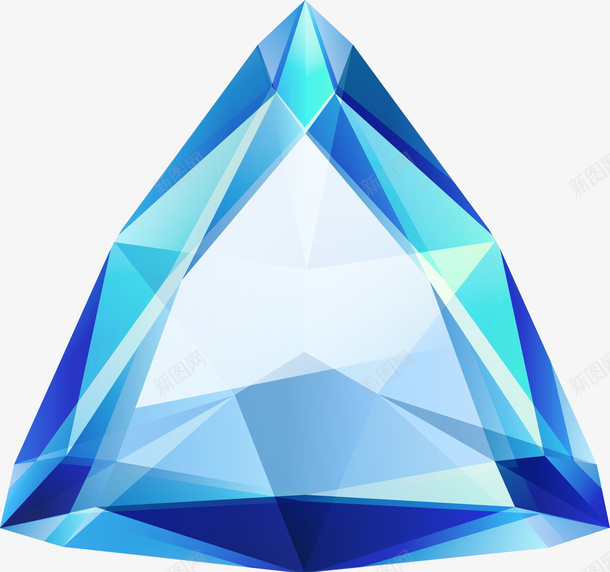 菱形宝石钻石图png免抠素材_新图网 https://ixintu.com 三角型 水晶 立体菱形块 菱形块 蓝色宝石 钻石