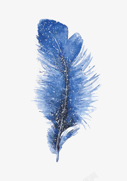 水彩蓝色笔刷蓝色羽毛矢量图高清图片