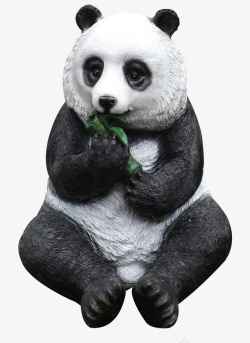 动物摆件仿真动物大熊猫不锈钢雕塑高清图片