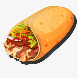 墨西哥小旗卡通卷饼食物矢量图高清图片