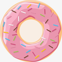 粉色卡通美味甜甜圈素材