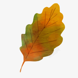 水墨画花纹一片彩色的小树叶矢量图高清图片