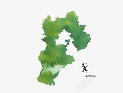 河北省水墨地图素材
