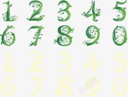 阿拉伯字母植物花纹数字高清图片