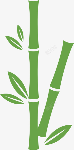 绿色弧形弧形卡通竹子矢量图高清图片