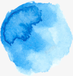 蓝色斑斓水彩素材