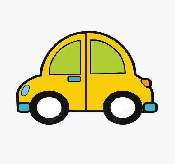 卡通小汽车png免抠素材_新图网 https://ixintu.com 几何图形 卡通图片 幼儿教育 黄色的小汽车