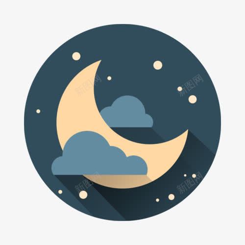 夜晚星空png免抠素材_新图网 https://ixintu.com 8月15月亮 云朵 悬浮 手绘 星星 月亮
