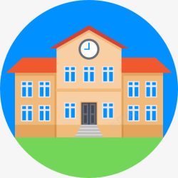 传统建筑与城市学校图标高清图片