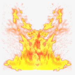 火苗形大火黄色火焰特效透明合集高清图片