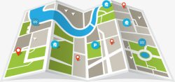 GPS定位系统城市地图定位高清图片
