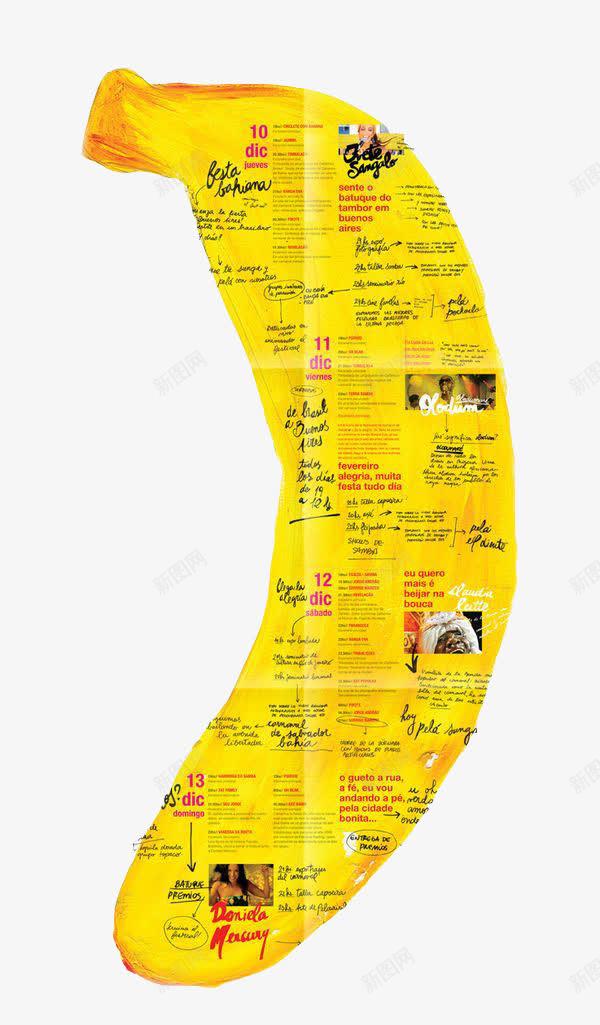 黄色香蕉海报png免抠素材_新图网 https://ixintu.com 产品销售 商业海报 纸质 营销中心 销售封面 黄色