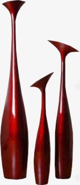 三只花瓶红色岫岩花瓶高清图片