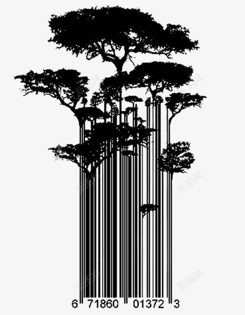 创意条形码图标png_新图网 https://ixintu.com 图标 树木 线条 黑色